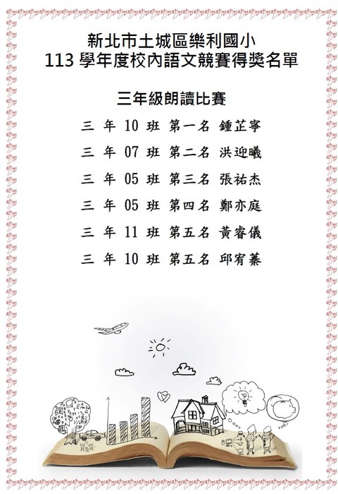 113-三年級朗讀比賽得獎名單(另開新視窗/jpg檔)